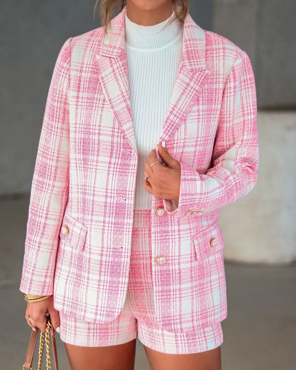 Genevieve Plaid Pocketed Shorts