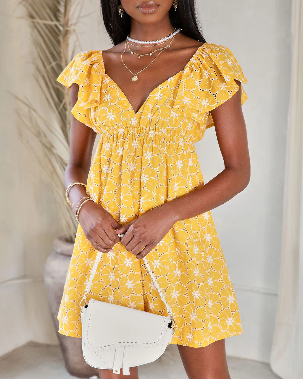 Lucy Floral Eyelet Mini Dress