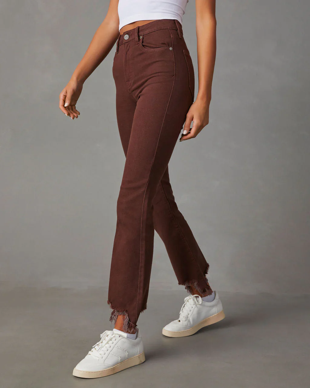 Leonard Cropped High Rise Distressed Jeans