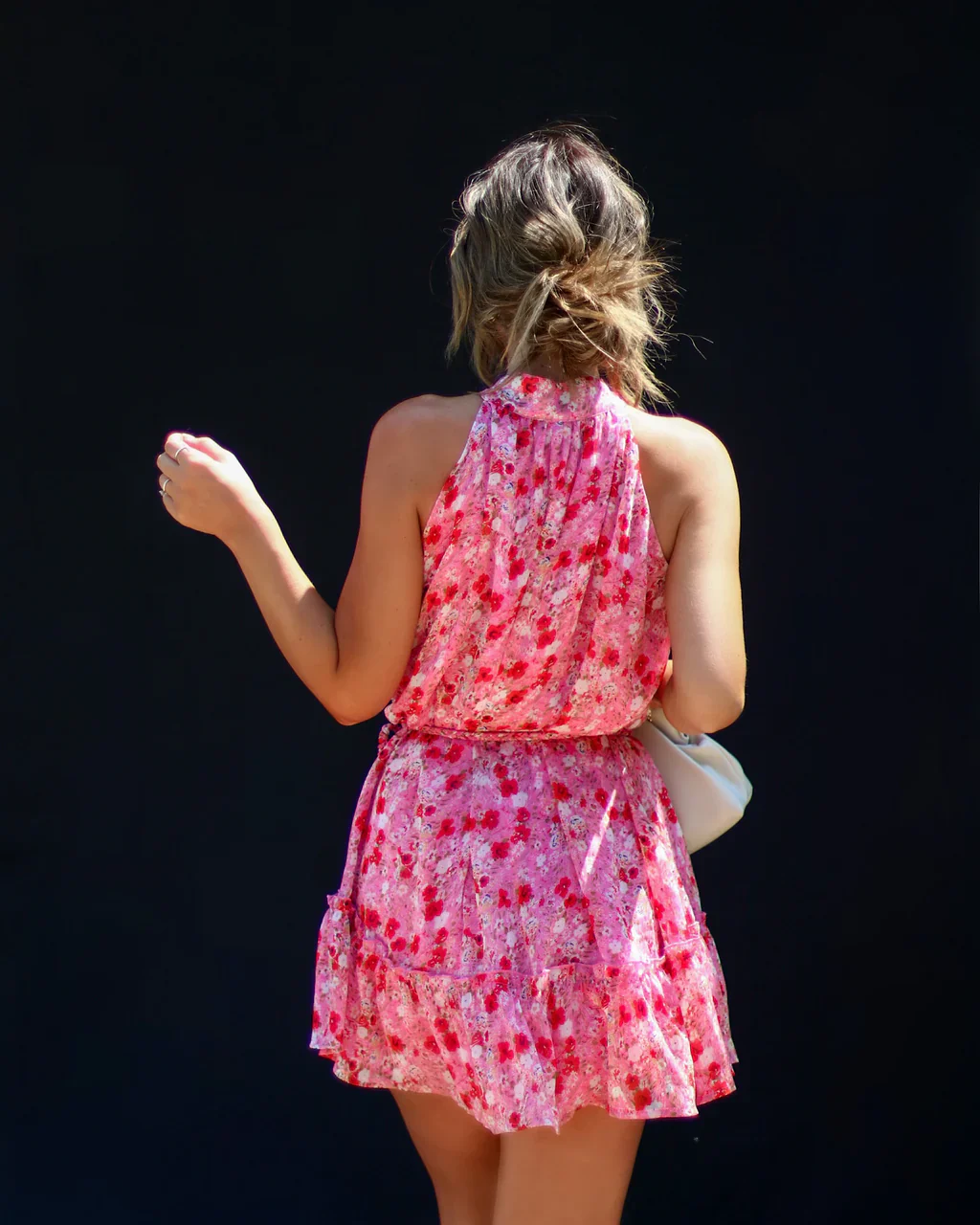 Milanea Halter Floral Mini Dress