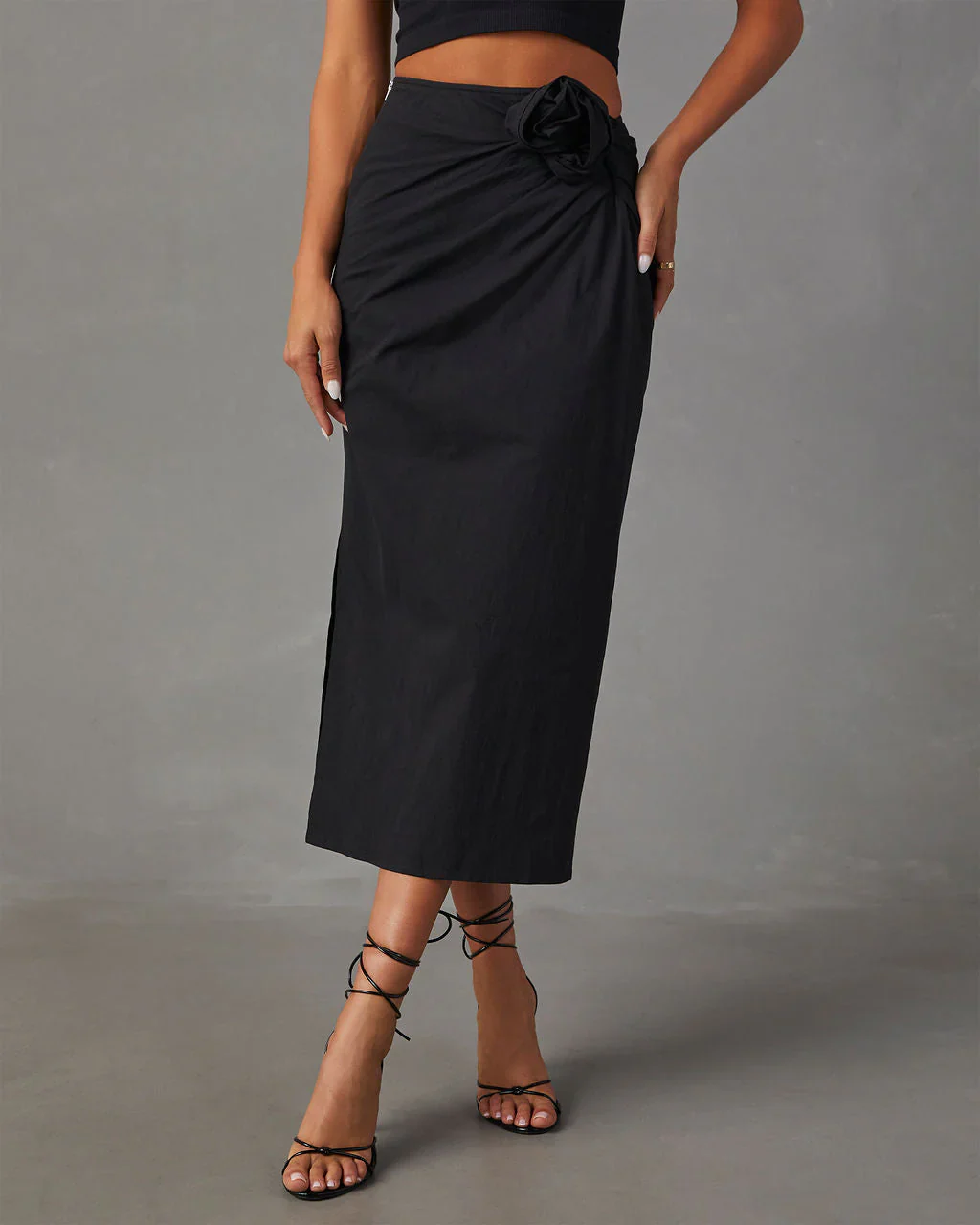 Sweet Rosette Midi Skirt
