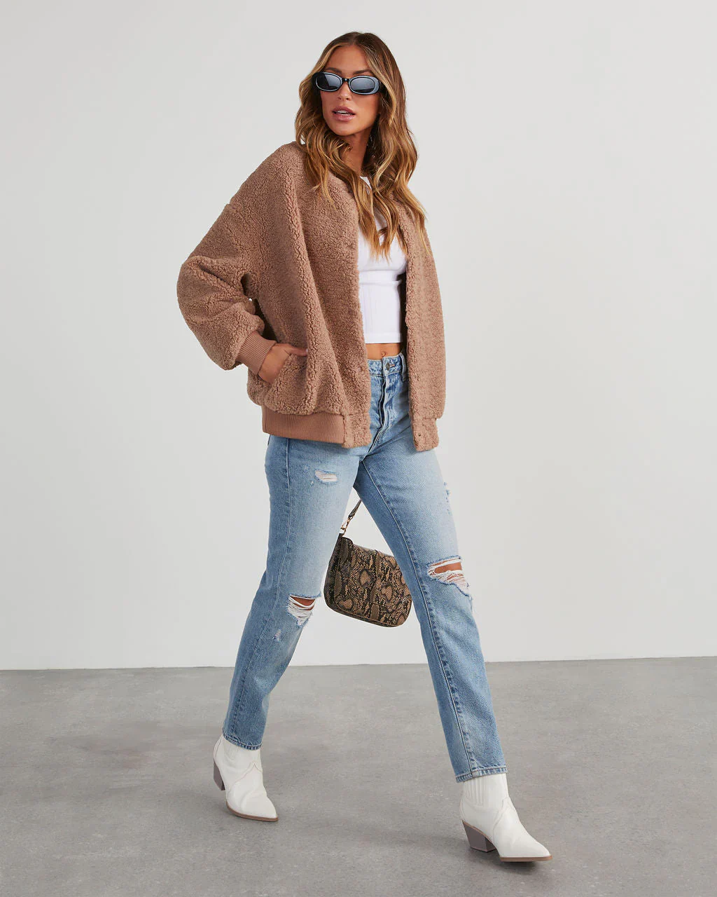 Team Captain Sherpa Letterman Bomber Jacket