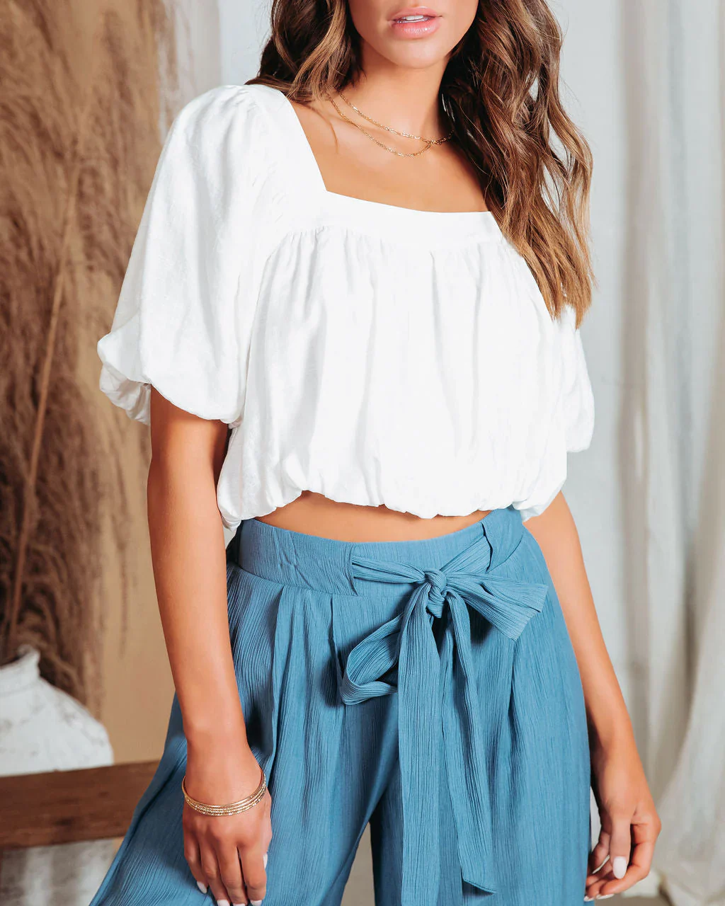 Anza Bubble Hem Top